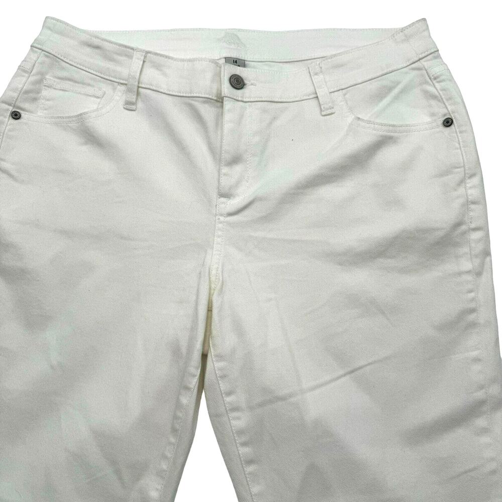 Tommy Bahama Women’s 14 White Stretch Denim Jeans Pants Pockets Belt Loops